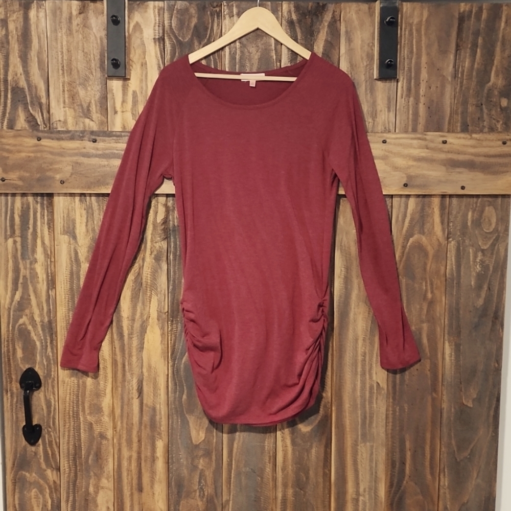 Hailey & Co long fitted tee with cute elbow patches
